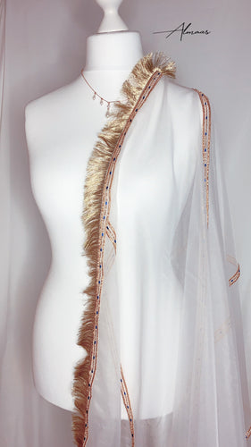Traditional White Organza Dupatta