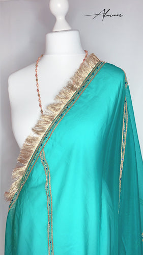 Traditional Green Organza Dupatta