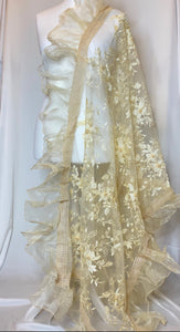 The Fariya Scarf in Nude - In Net with Organza frills